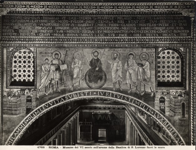 Anderson — Roma - Musaico del VI secolo sull'arcone della Basilica di S. Lorenzo fuori le mura — insieme